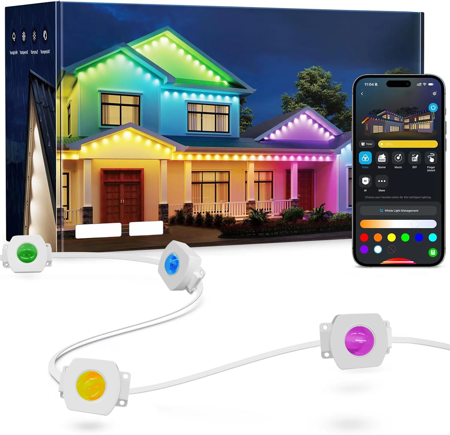 Flexible Permanent LED Eave Light APP Control