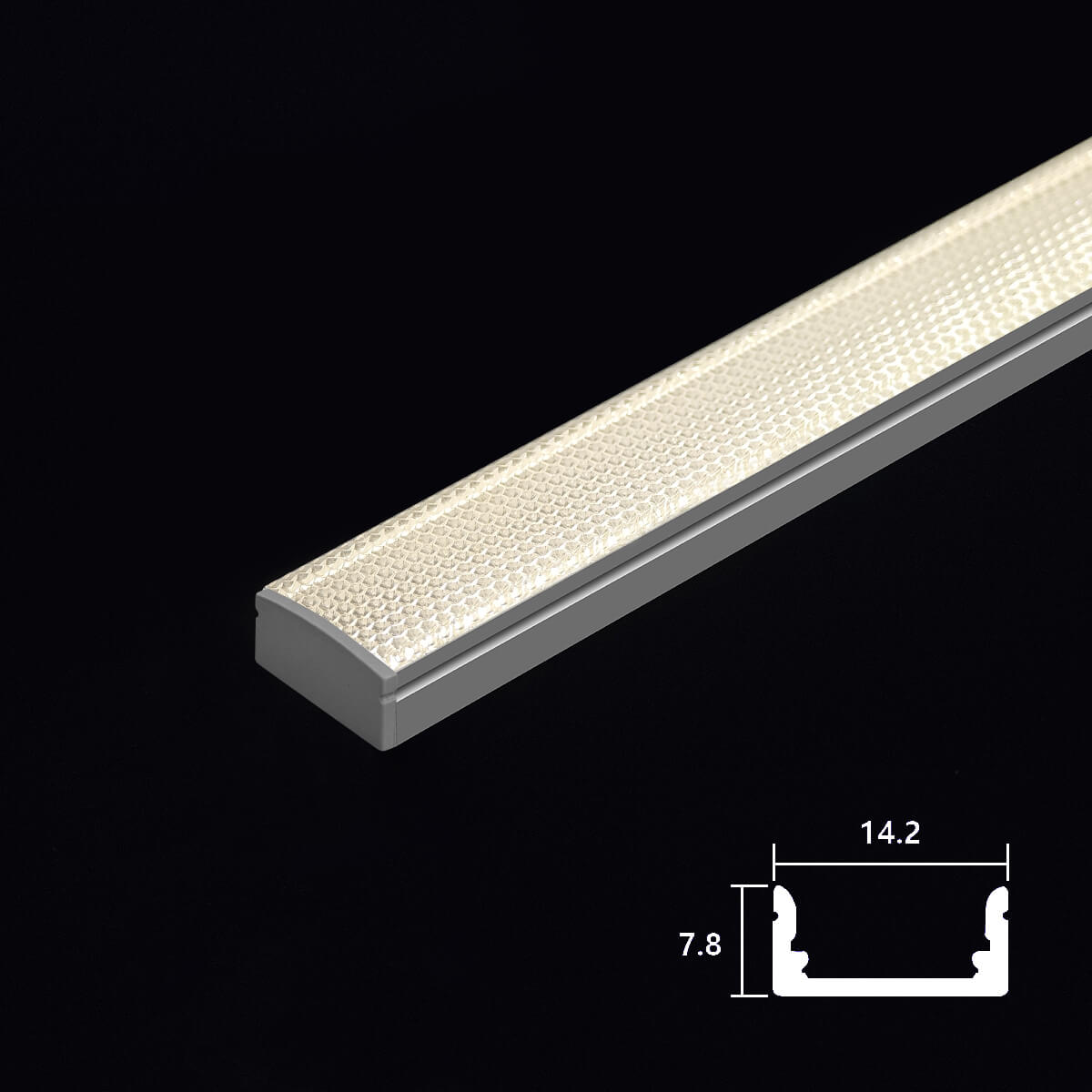 RD-17 LED Aluminum Profile with Anti Glare & Patterned PC Cover