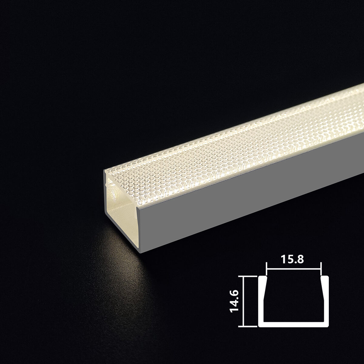 SANAG Anti-Glare LED Aluminum Profile with Textured PC Cover