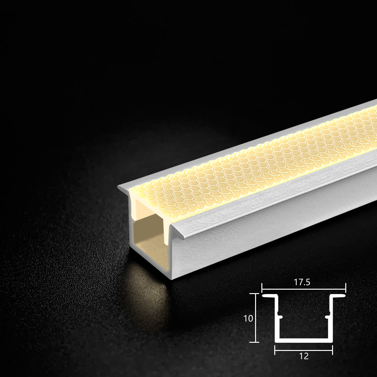 LED Profile for Ultra Uniform Light with Anti Glare PC Cover